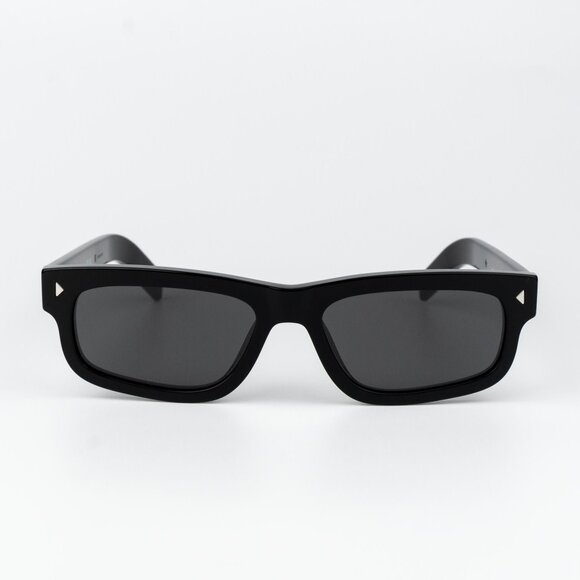Prada Women Sunglasses Black Grey Rectangle PRB11S 16K731 NEW AUTHENTIC - Picture 1 of 13